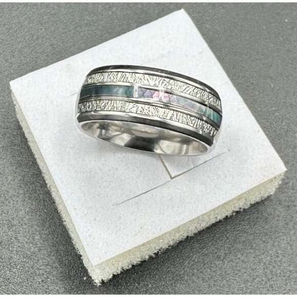 Color Changing Stainless Steel Unisex Ring Wedding Band Fashion Jewelry - Picture 5 of 14